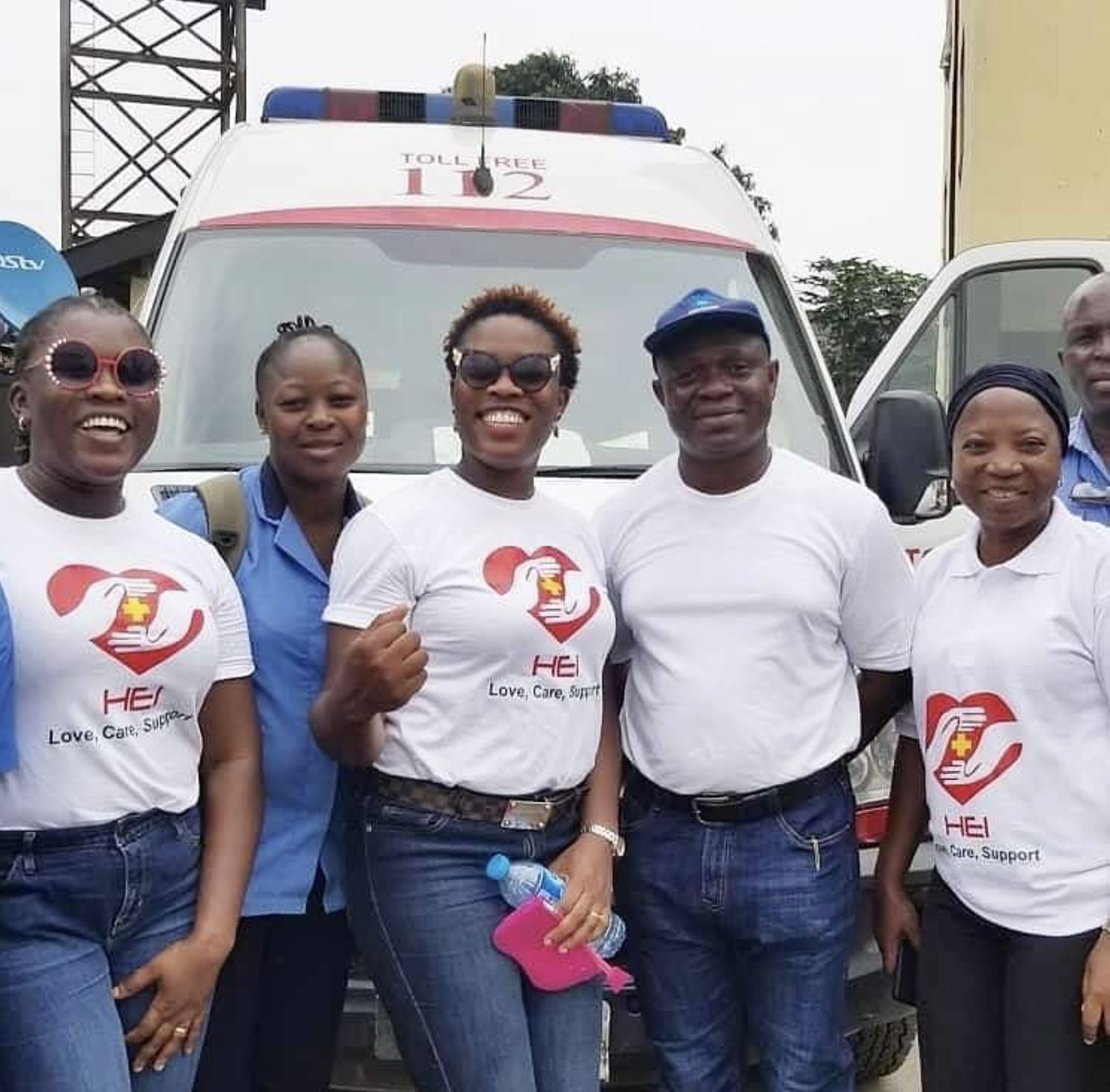 Image shows Health Emergency Initiative volunteers serving as First Responders and conducting outreach programs to deliver medical supplies and educate communities on safety measures for better health.